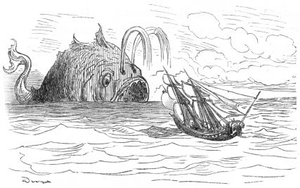 Ship and whale