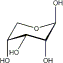 b-D-ribopyranose, b-D-Ribp